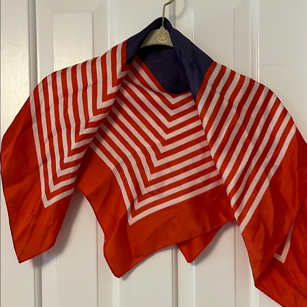 Red and White Striped Scarf